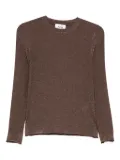 Niu crew-neck glitter T-shirt - Brown