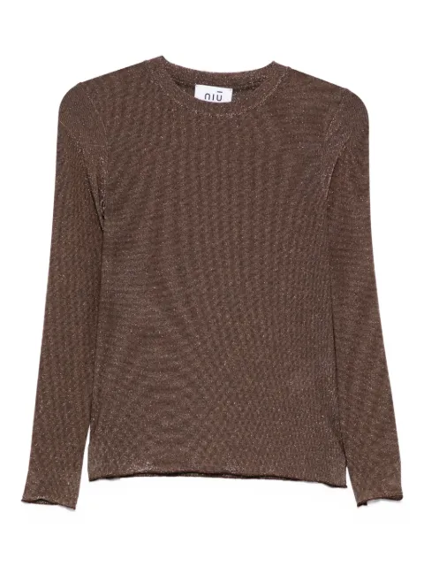 Niu crew-neck glitter T-shirt