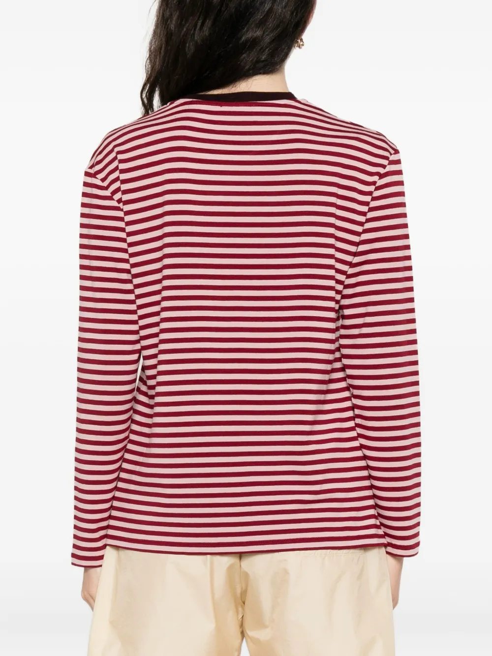 Niū Striped Long-sleeve T-shirt In Pink