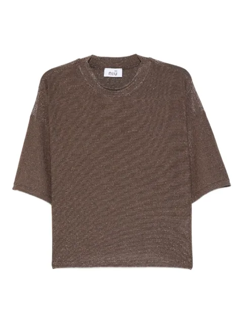 Niu glitter-effect short-sleeve T-shirt