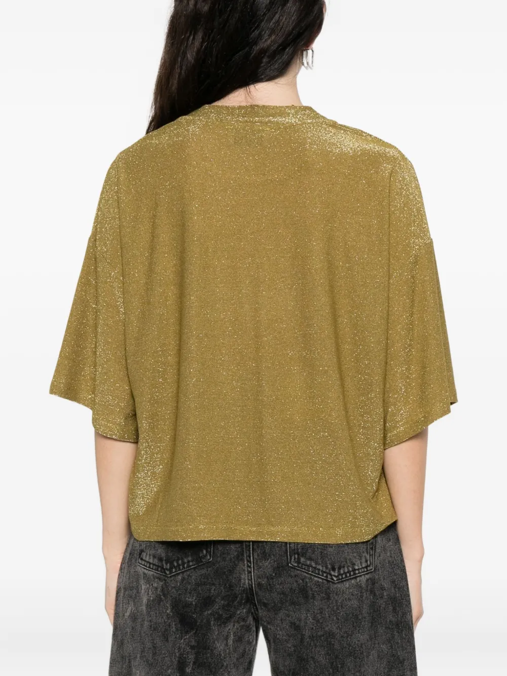 Niū Glitter-effect T-shirt In Green