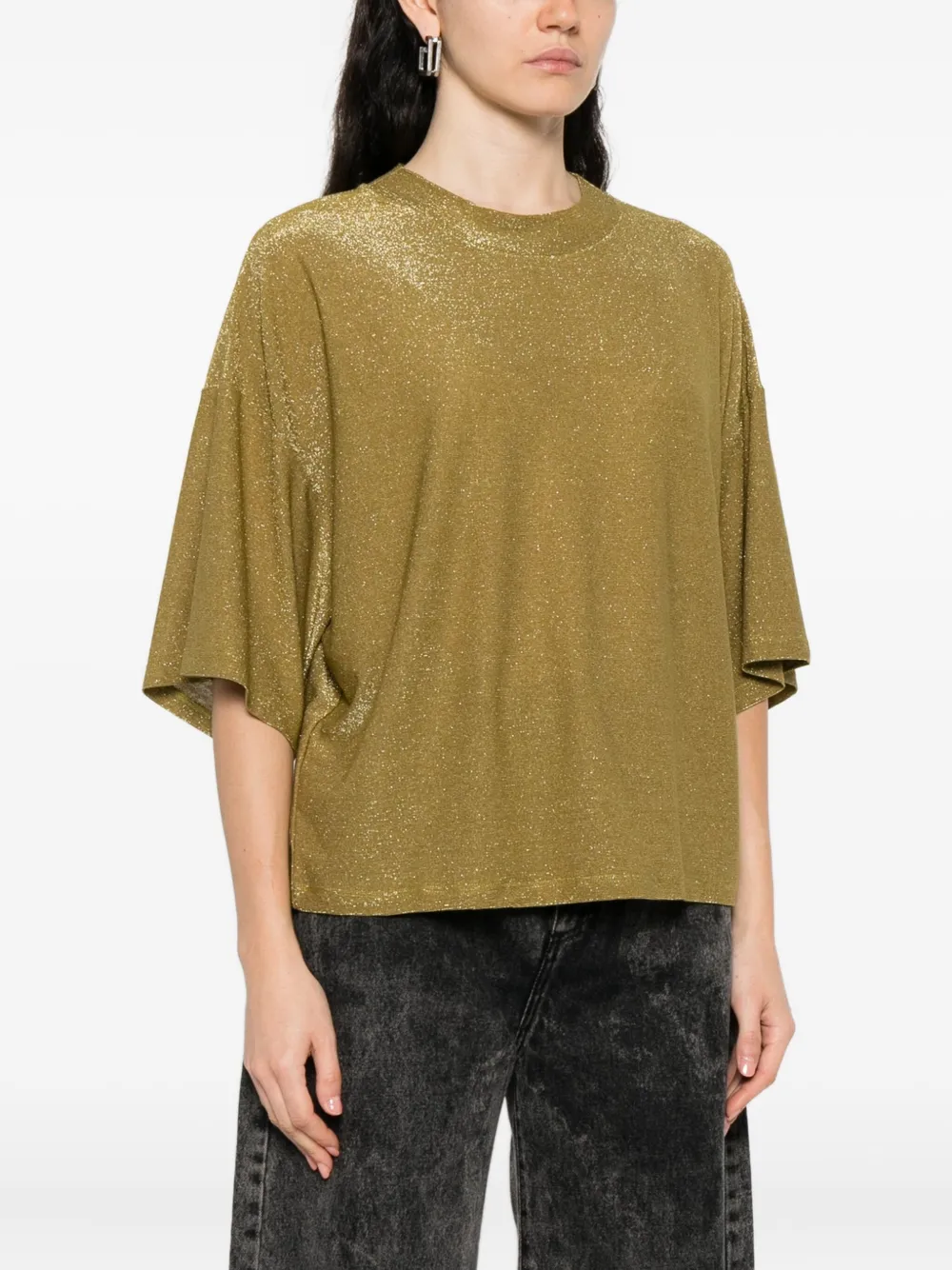 Niū Glitter-effect T-shirt In Green