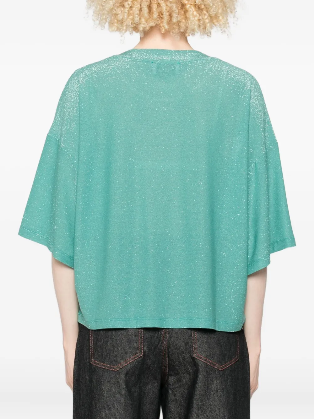 Niū Metallic Short-sleeve T-shirt In Green