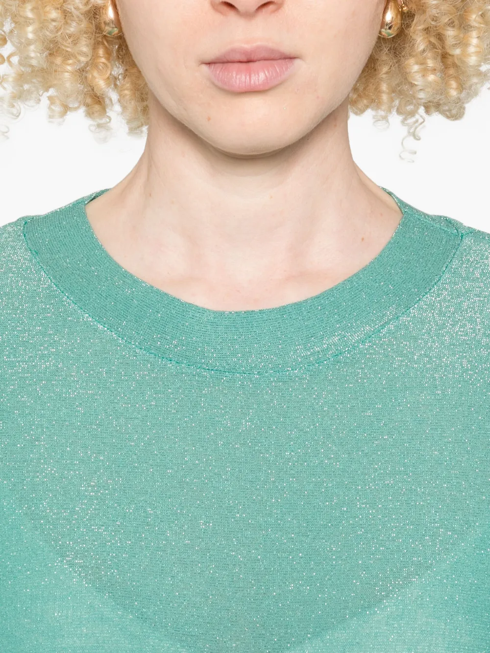 Niū Metallic Short-sleeve T-shirt In Green