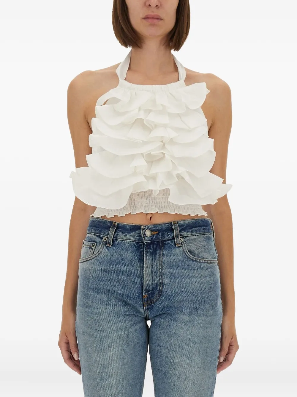 The Garment Cyprus ruffled halter top - Bianco