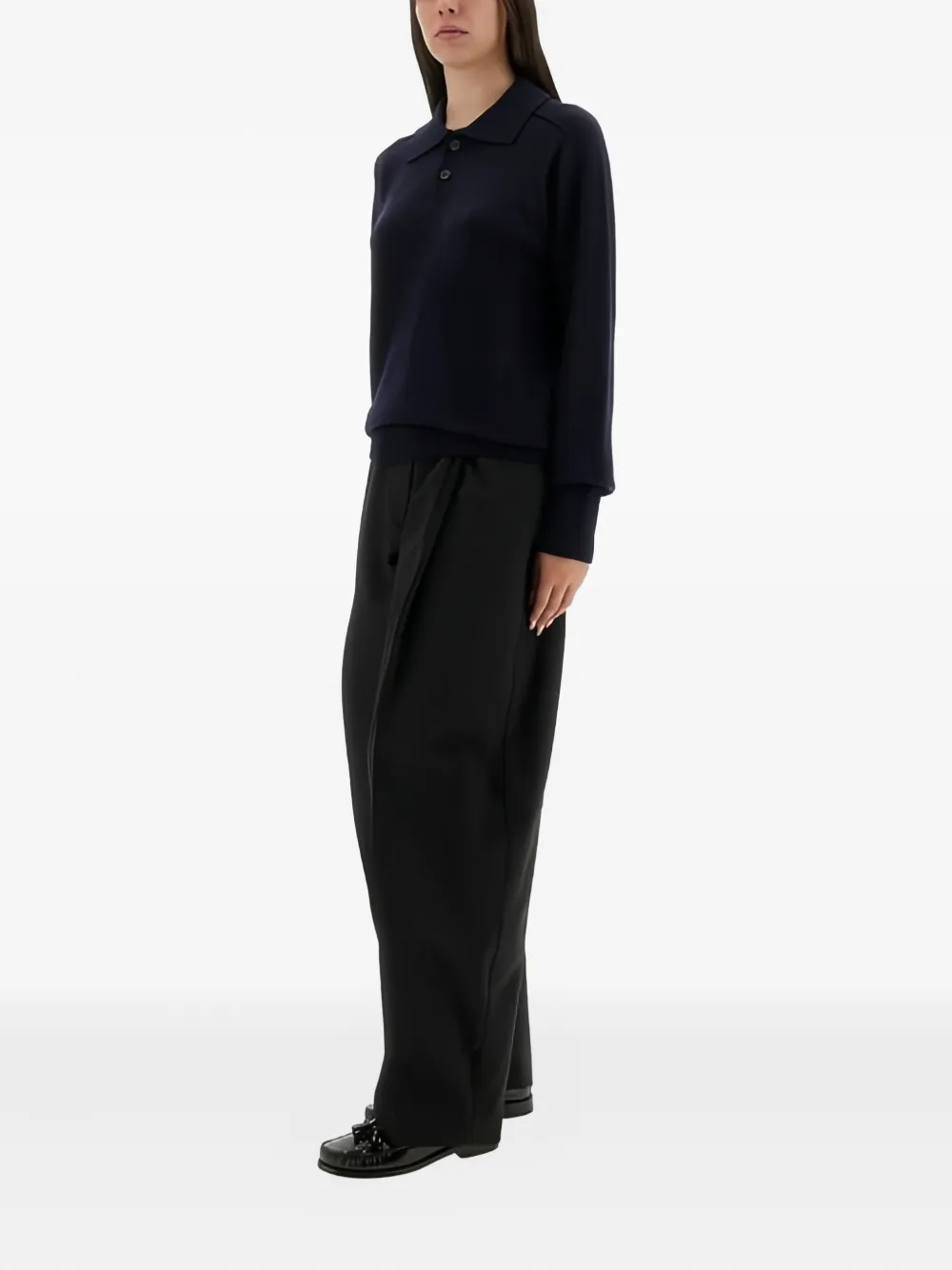 Studio Nicholson collared merino polo shirt - Blauw