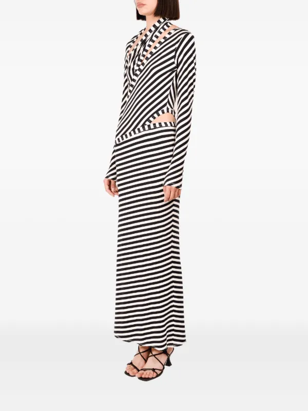 Ioana Ciolacu diagonal-stripe cut-out Maxi Dress | Blue | FARFETCH