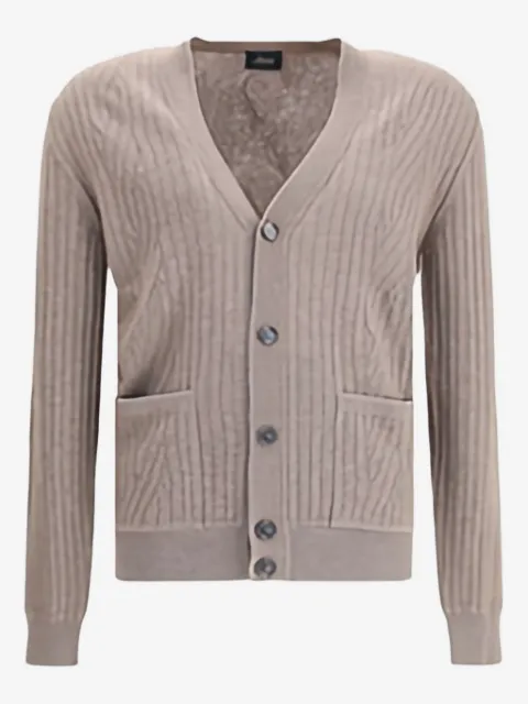 Brioni cardigan en maille côtelée