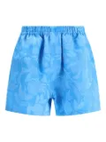 Balenciaga floral-print elastic-waist shorts - Blue