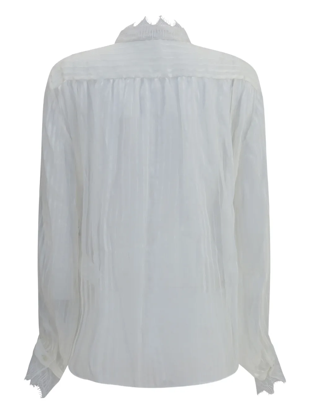 Chloé lace-trimmed pleated shirt - Wit