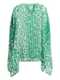 TOM FORD leopard print silk top - Green
