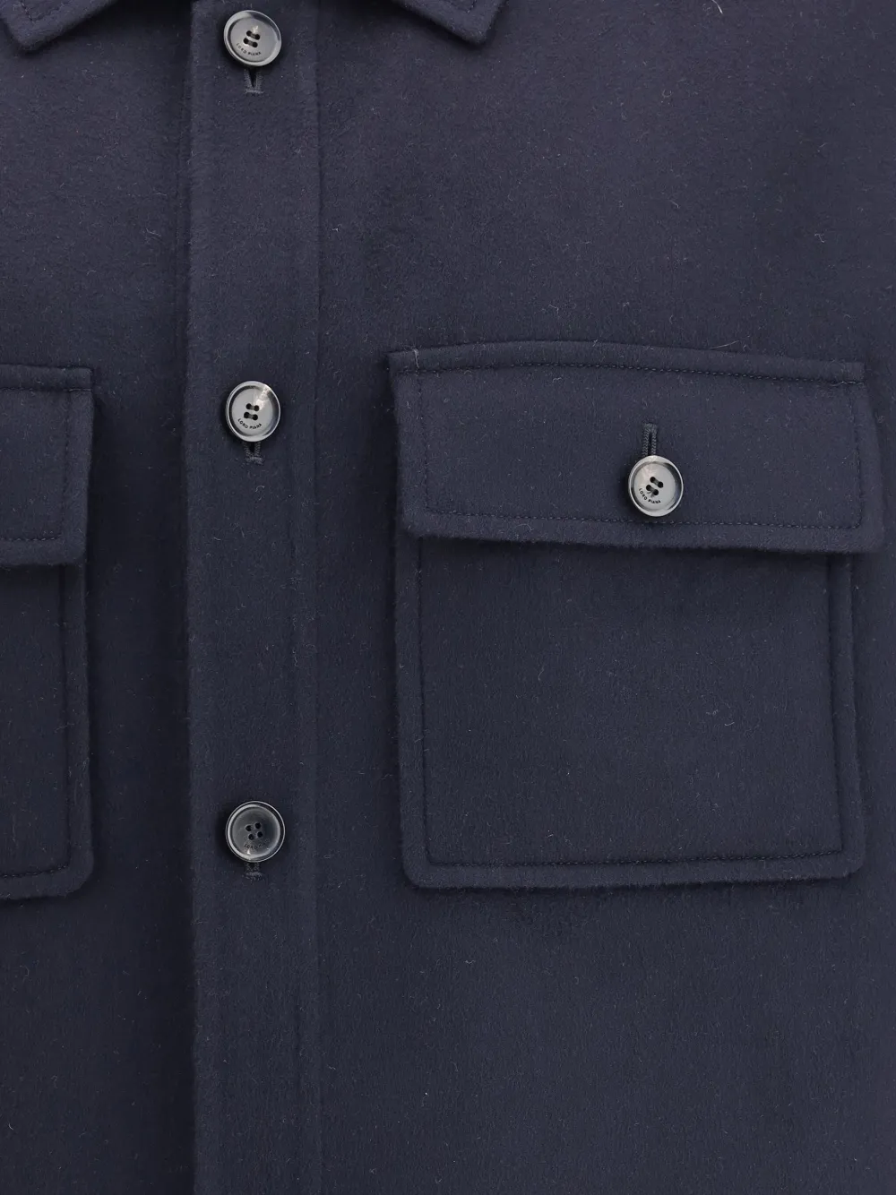 Loro Piana Jim kasjmier overhemd met klepzak Blauw