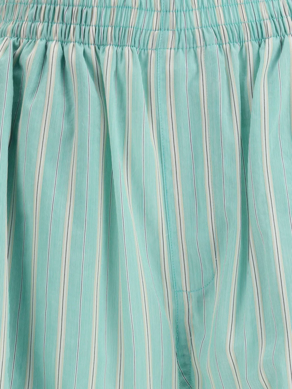 Balenciaga Striped Elastic-waist Shorts In Green