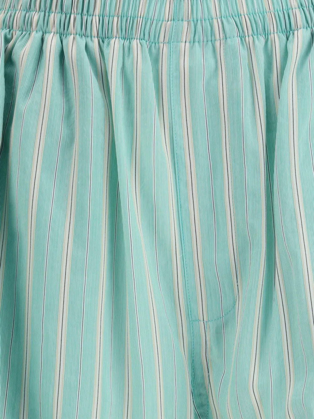 Balenciaga Striped Elastic-waist Shorts In Green