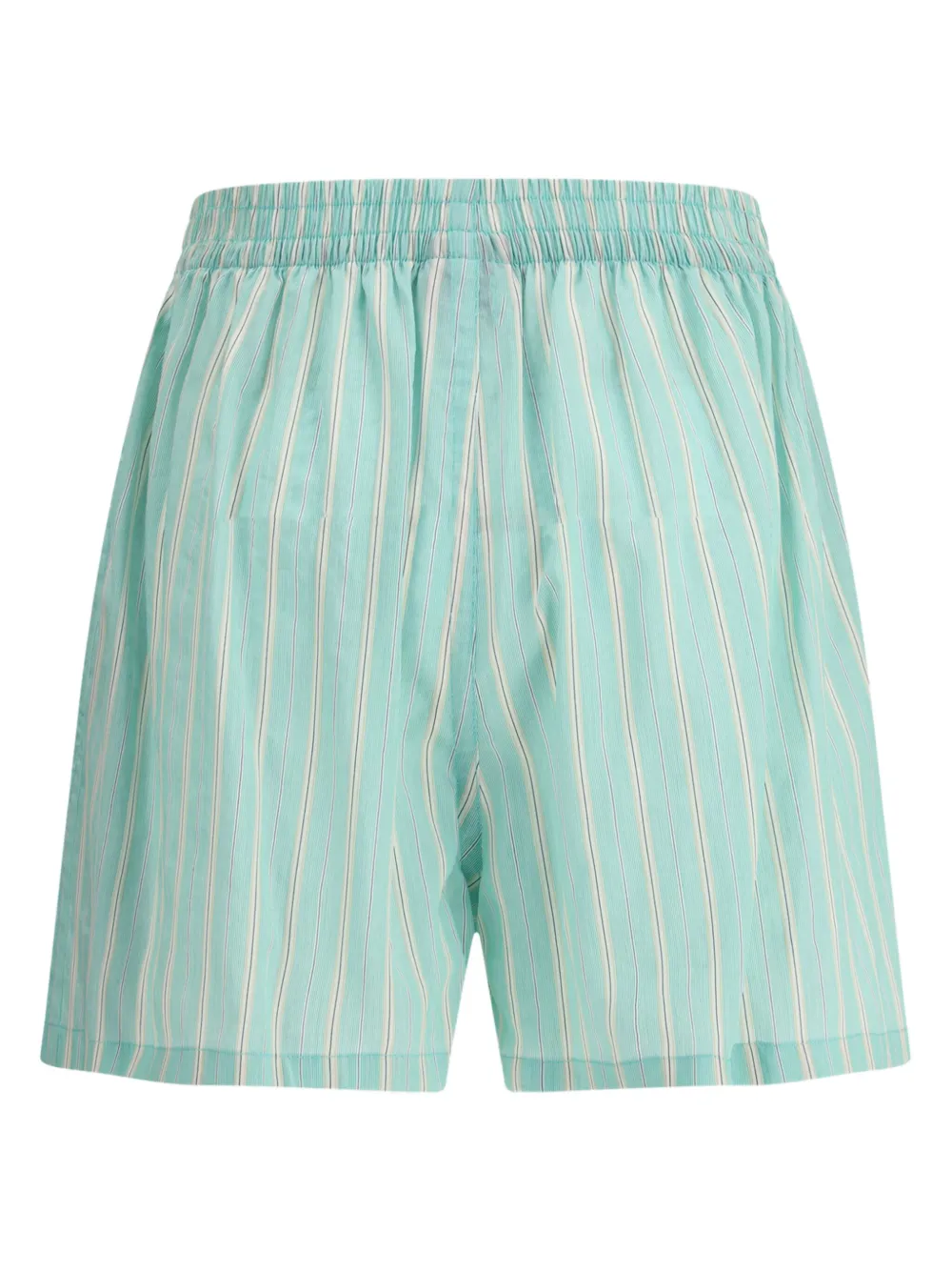Balenciaga Striped Elastic-waist Shorts In Green
