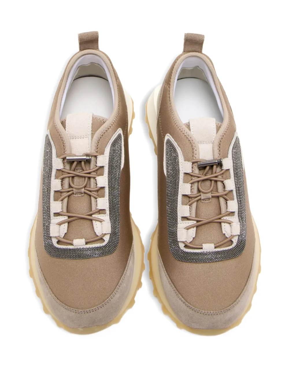 Brunello Cucinelli beaded-panel suede sneakers | Low-Tops | Image 2