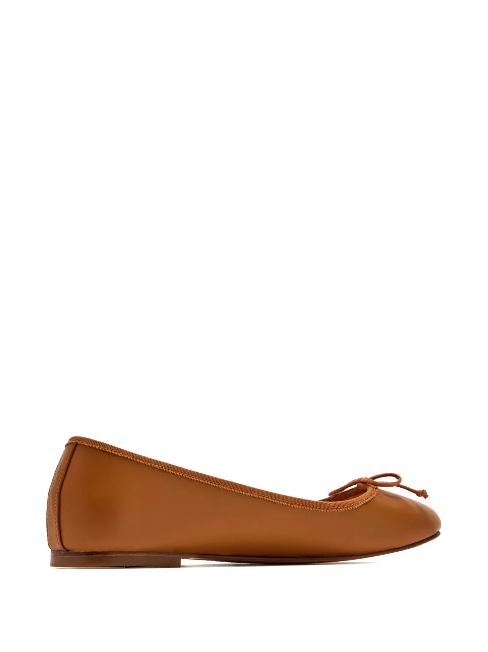 House Of Ballerinas Bow-detail Leather Ballet Flats In Brown