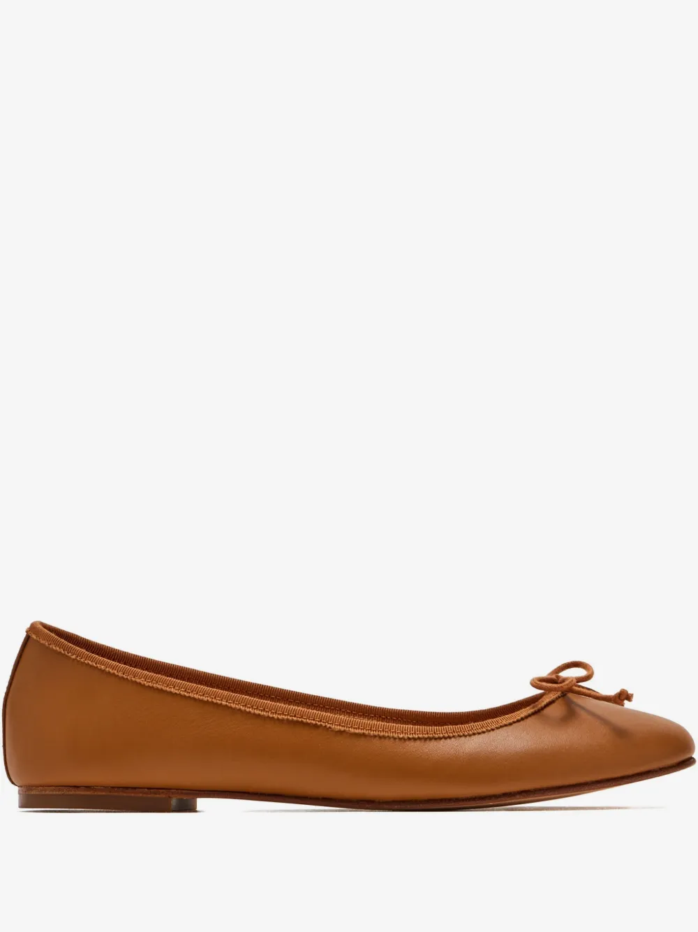bow-detail leather ballet flats