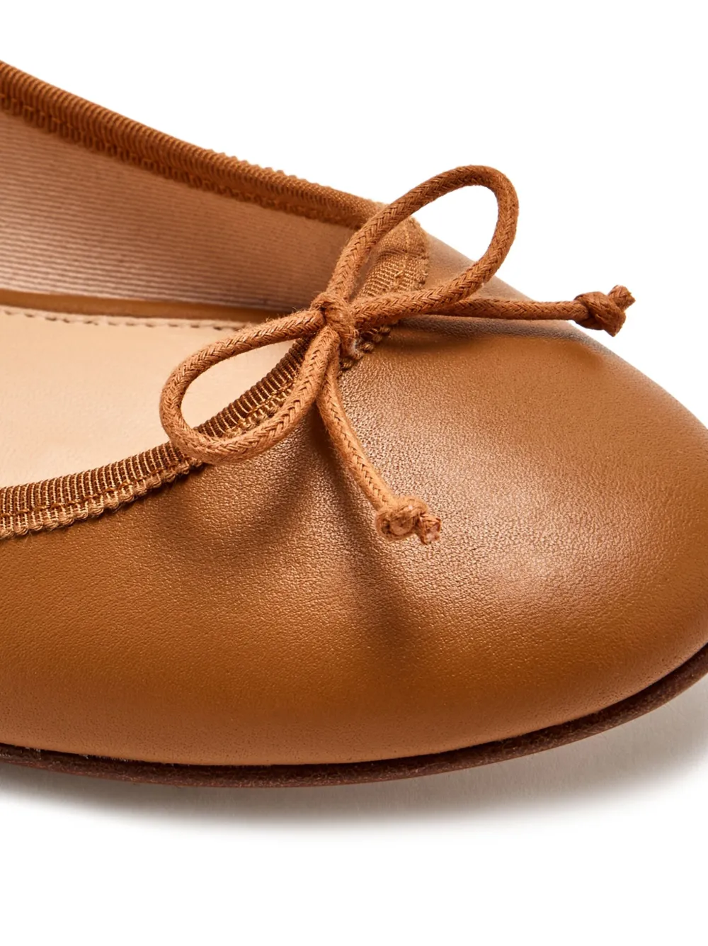 HOUSE OF BALLERINAS Leren ballerina's met strikdetail Bruin