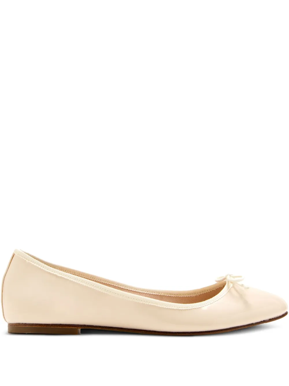 HOUSE OF BALLERINAS bow-detail patent leather ballet flats Neutrals