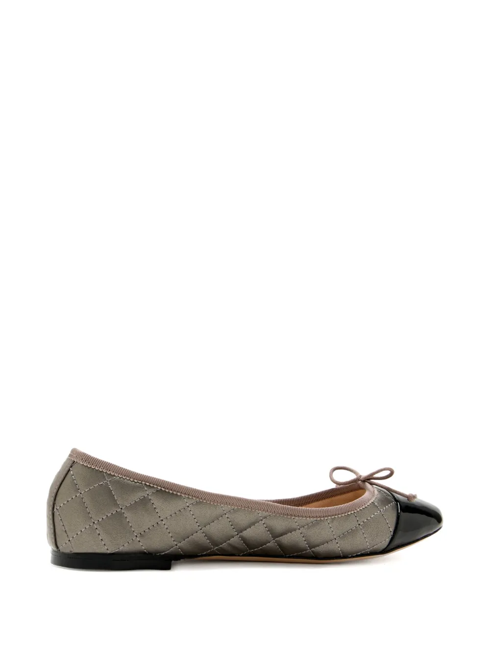 HOUSE OF BALLERINAS Ines quilted cap-toe ballet flats Brown
