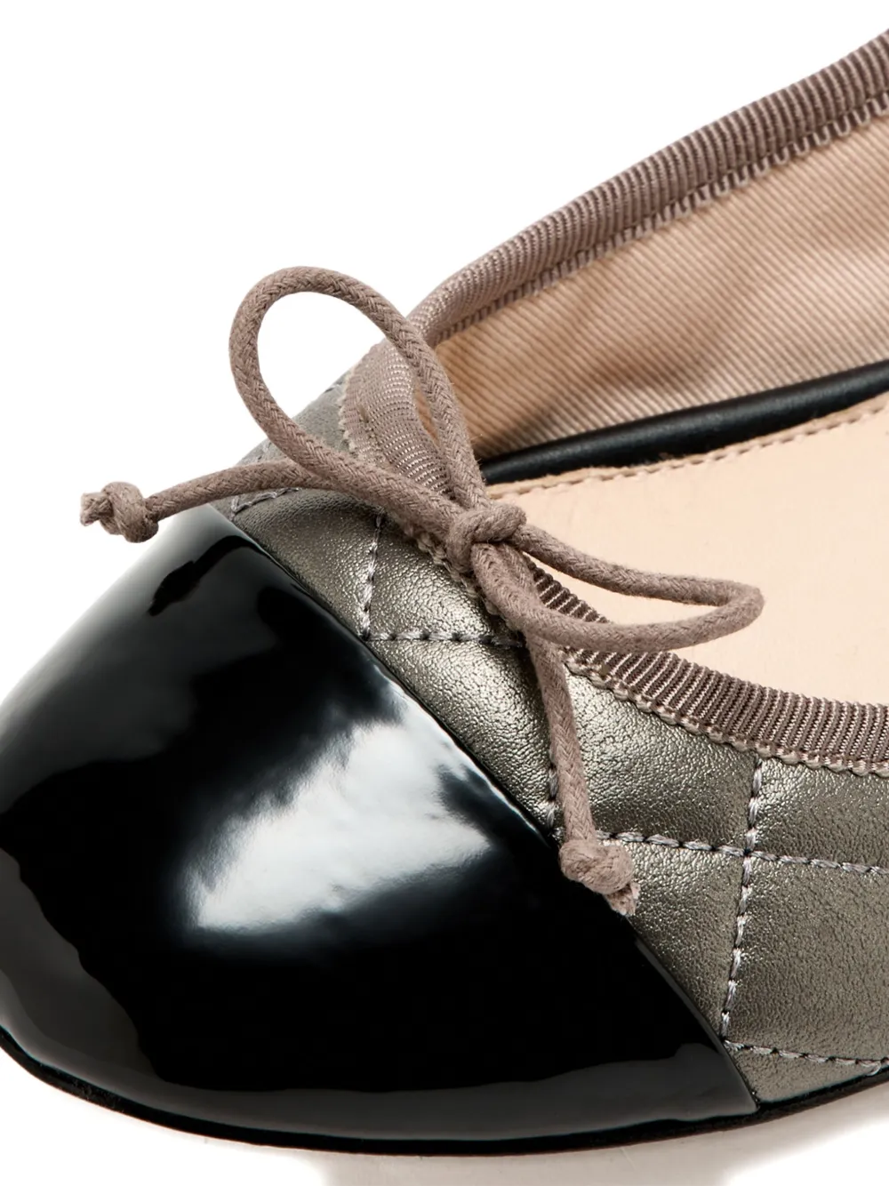 HOUSE OF BALLERINAS Ines quilted cap-toe ballet flats Brown