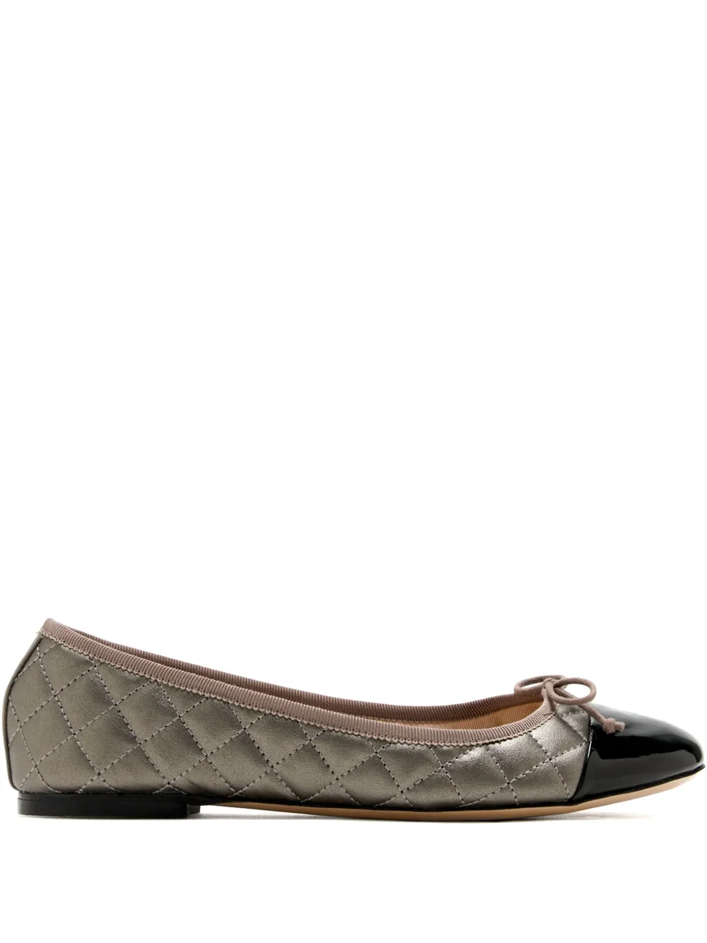 HOUSE OF BALLERINAS Ines quilted cap-toe ballet flats Brown