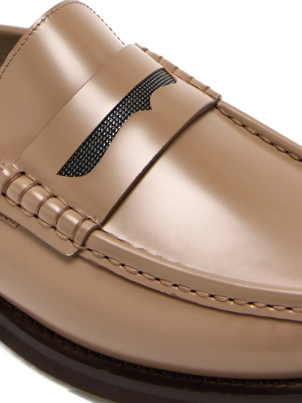 Brunello Cucinelli penny-strap mules Brown