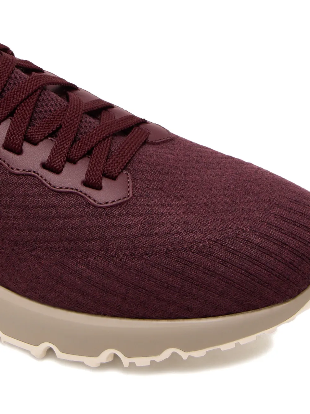 Brunello Cucinelli knitted lace-up sneakers Red