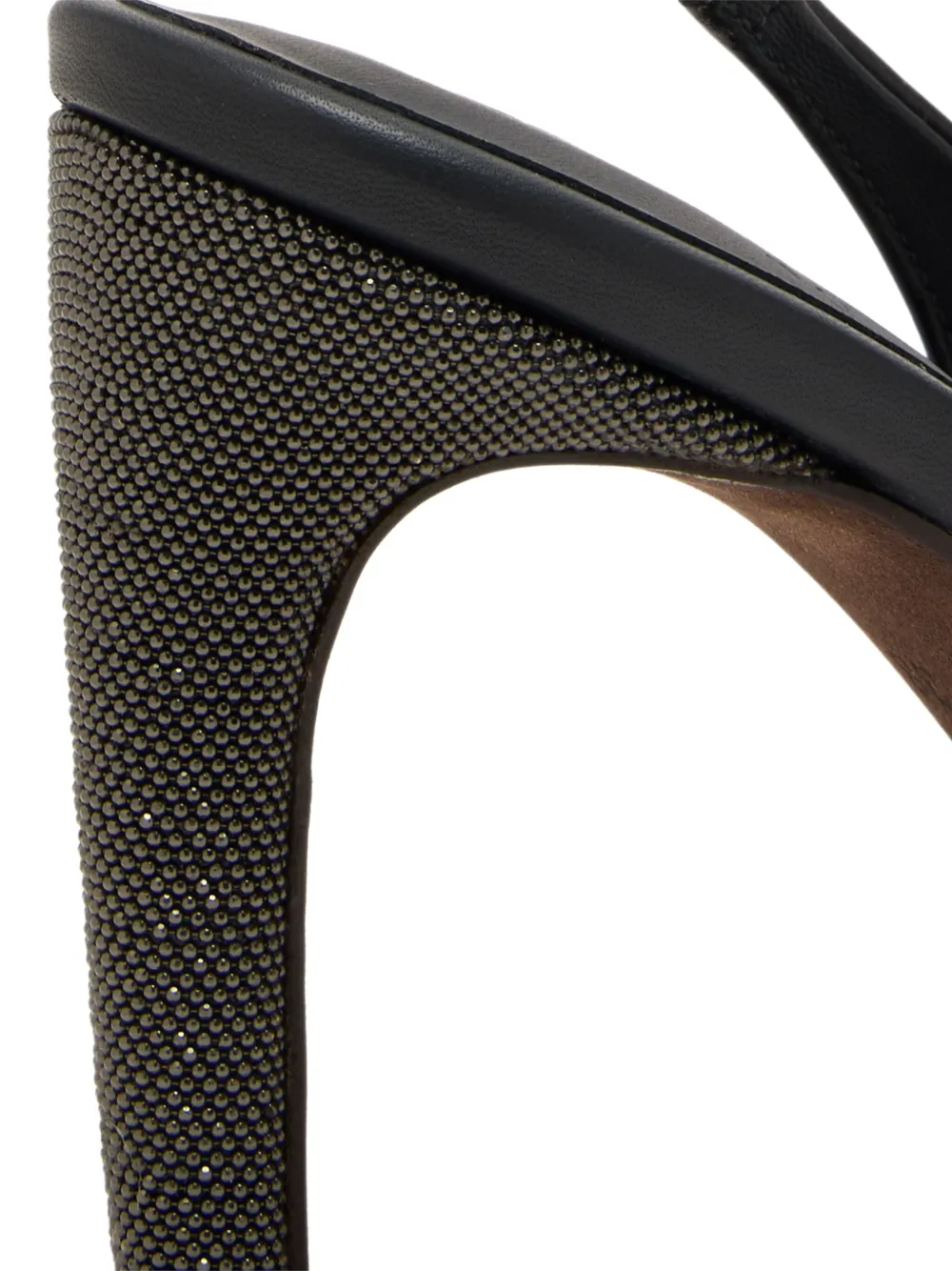 Brunello Cucinelli 80mm slingback embellished heel pumps Black