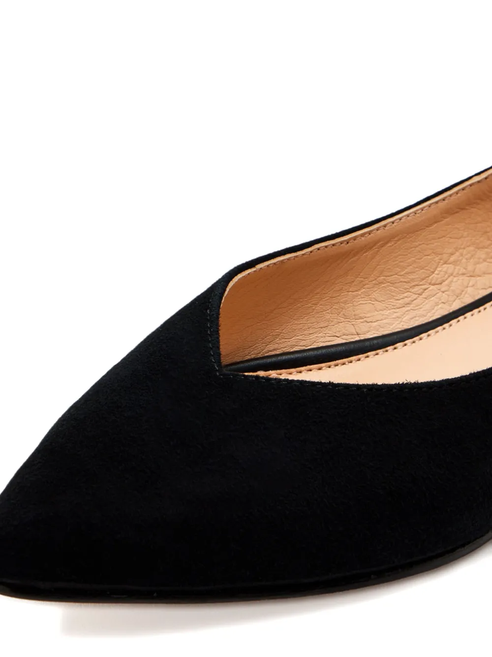 House Of Ballerinas Pointed-toe Suede Ballet Flats In Black