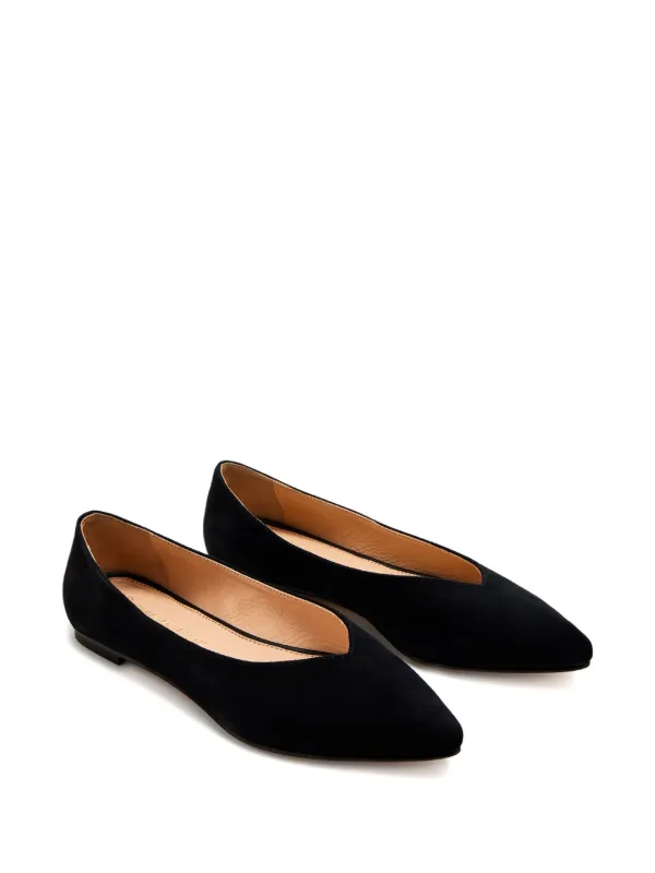 HOUSE OF BALLERINAS pointed-toe Suede Ballet Flats Black