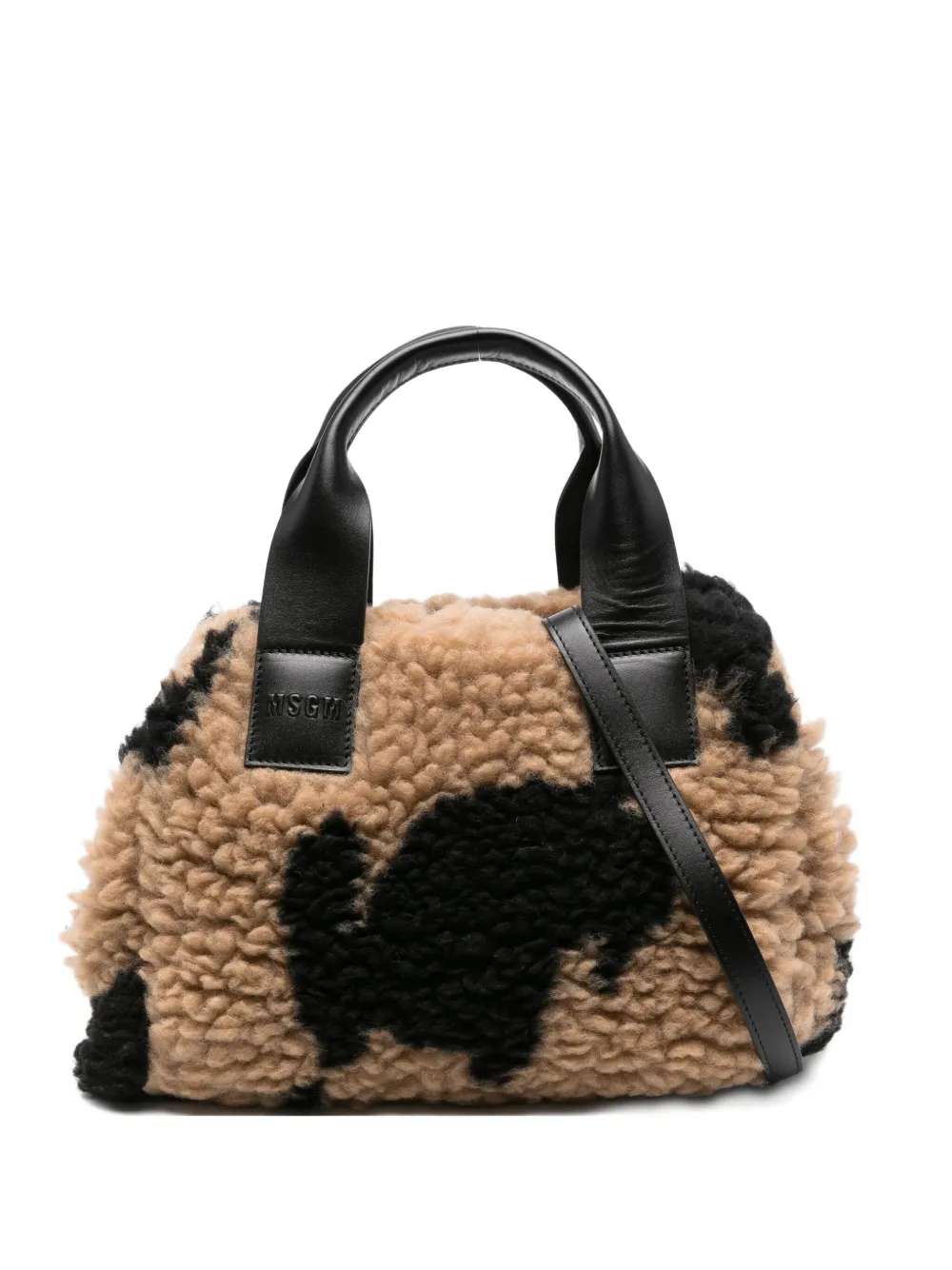 MSGM Borsa tote media in pelliccia sintetica - Toni neutri