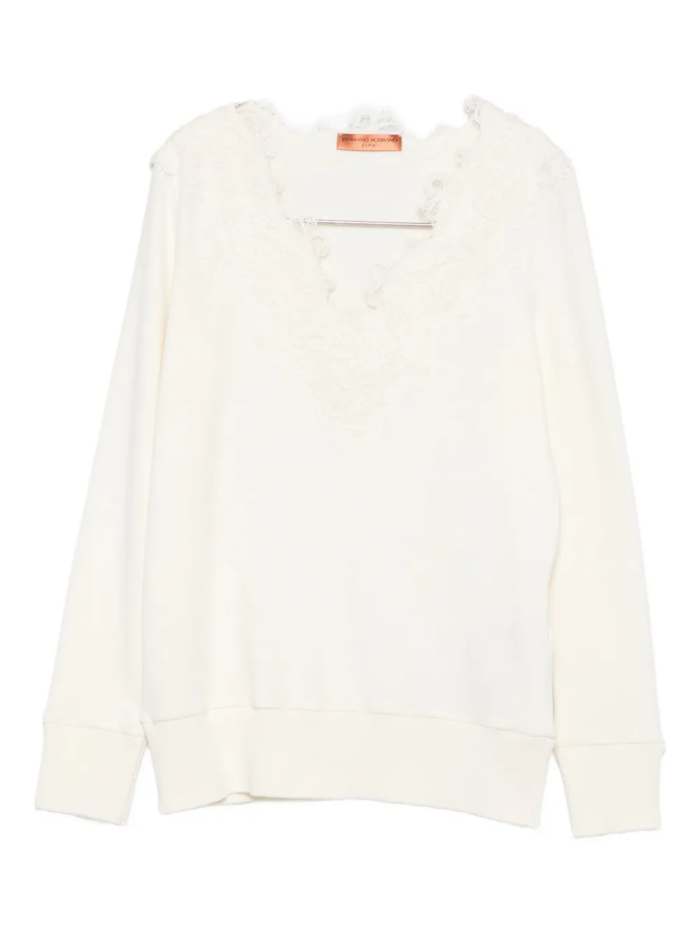 Ermanno Scervino Lace-embellished Sweater In White