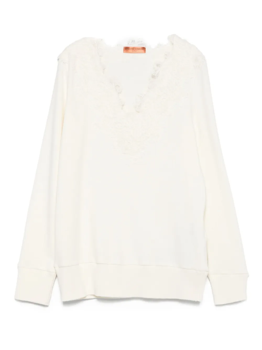 Ermanno Scervino Trui verfraaid met kant Wit