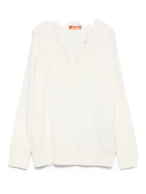 ERMANNO SCERVINO 売れ筋商品|||エルマンノ シェルヴィーノ ニット&セーター アウター レディース Sweaters White Ermanno Scervino（エルマンノ・シェルヴィーノ）ニット