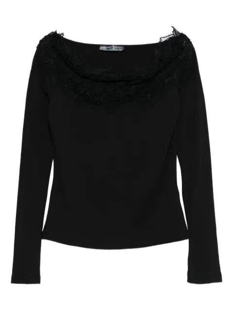 Ermanno Scervino lace-trimmed long-sleeve top