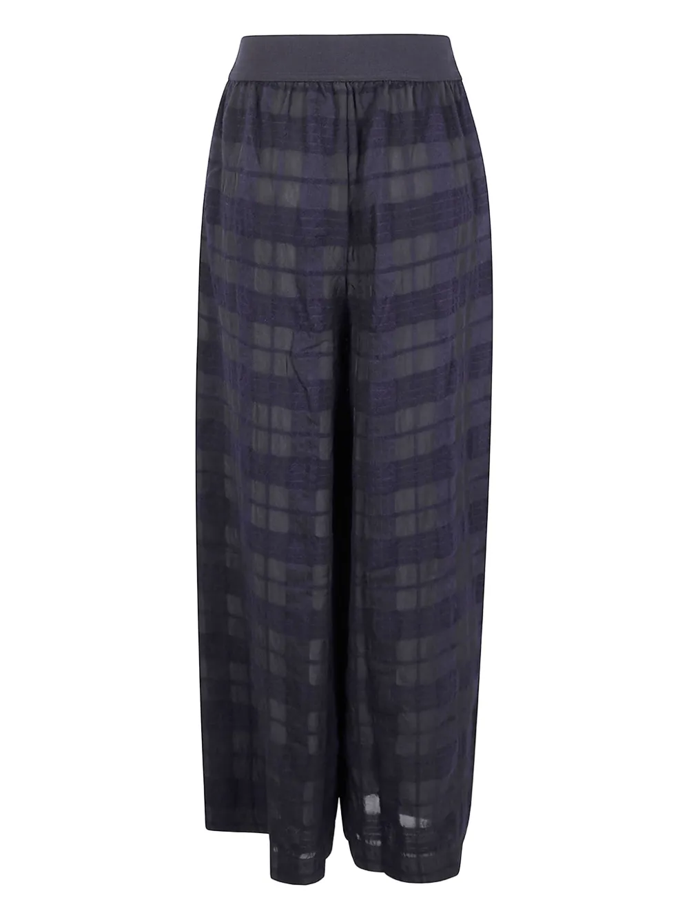 Uma Wang grid-pattern elastic-waist trousers - Zwart