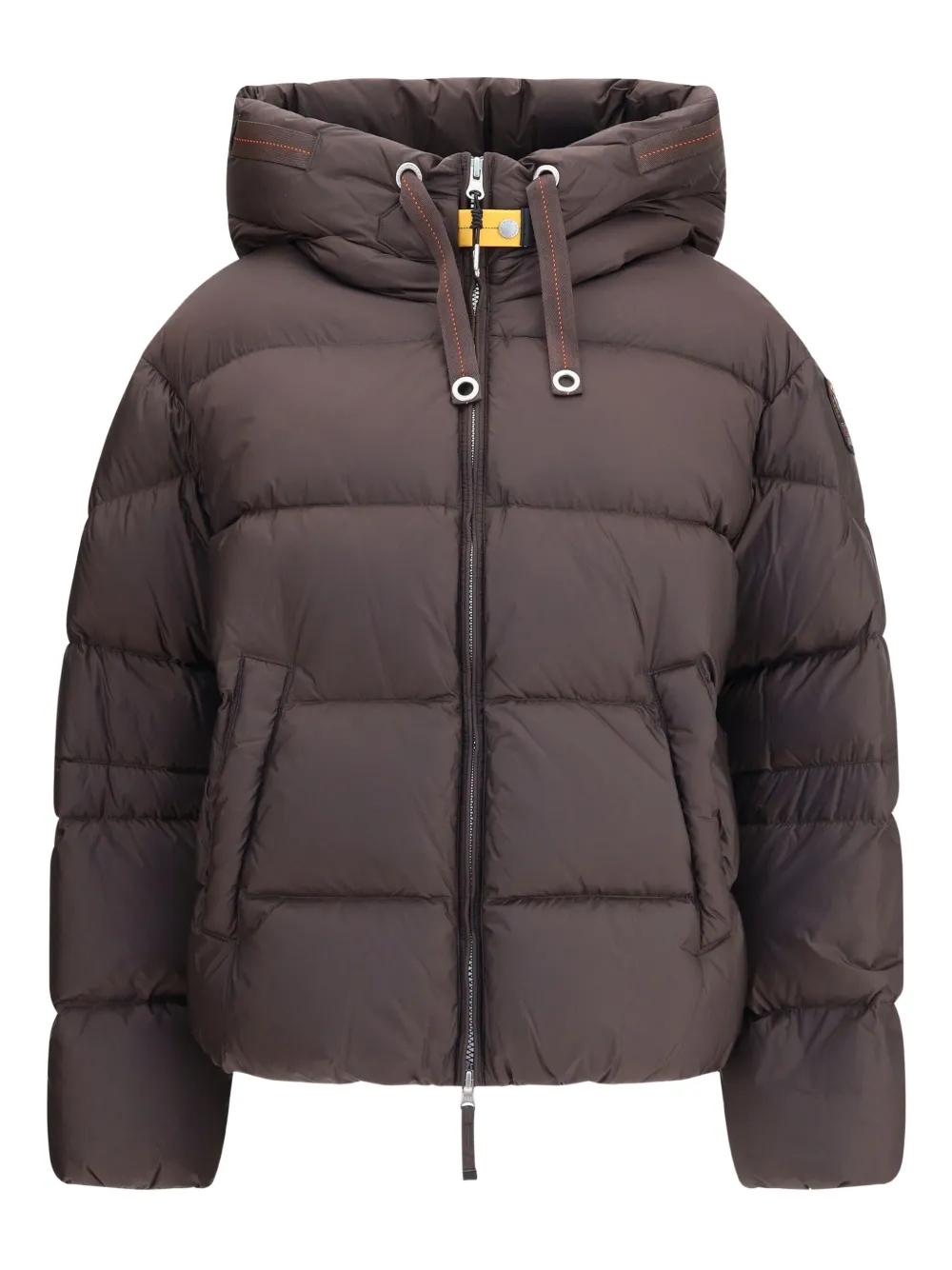 hooded quilted down jacket