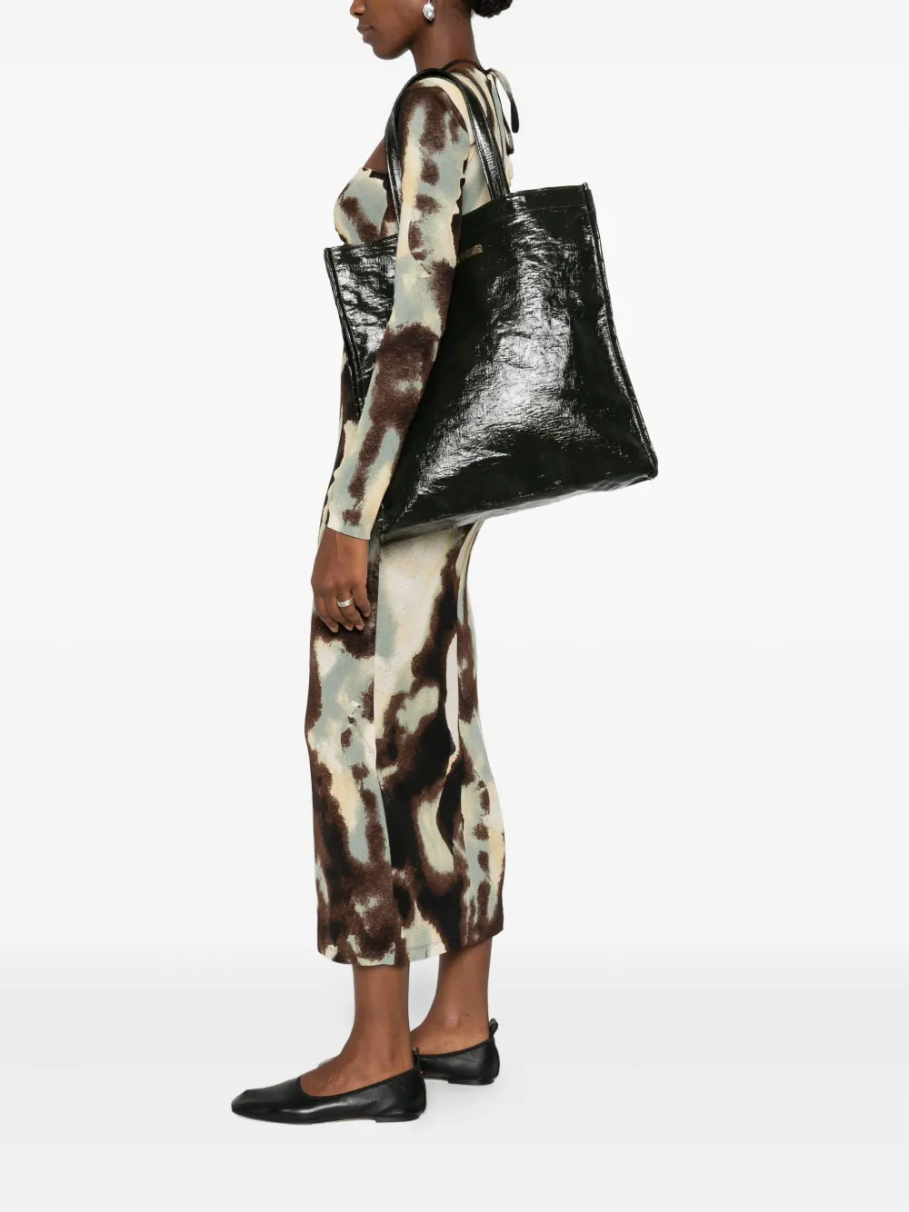 Uma Wang Shopper met logopatroon - Groen