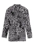 Norma Kamali leopard-print blazer - Grey