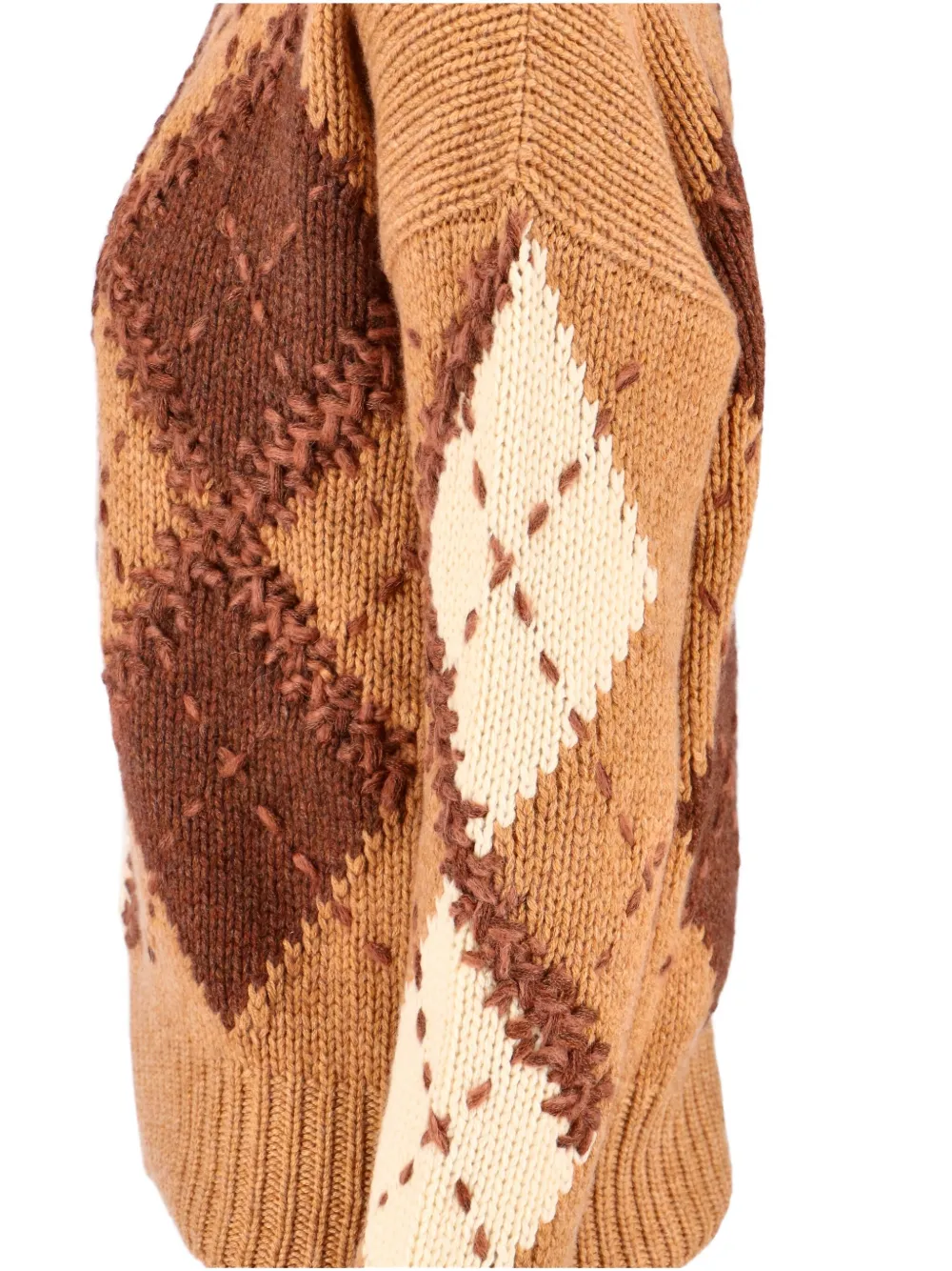Ermanno Scervino mock-neck diamond-pattern sweater Oranje