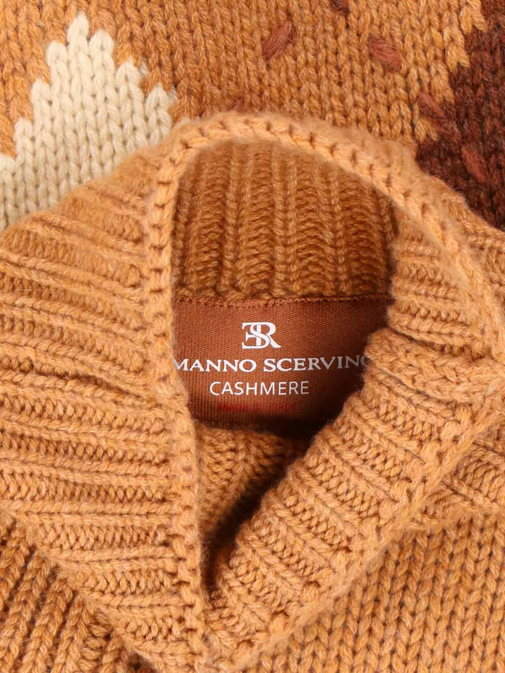 Ermanno Scervino mock-neck diamond-pattern sweater Oranje