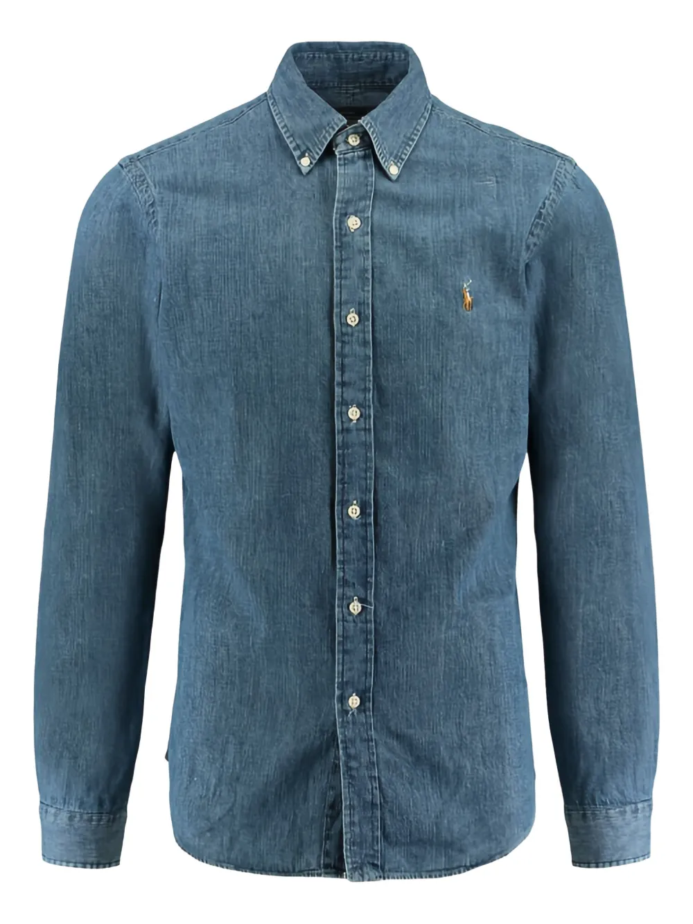 Ralph Lauren Collection Camicia denim con logo ricamato - Blu