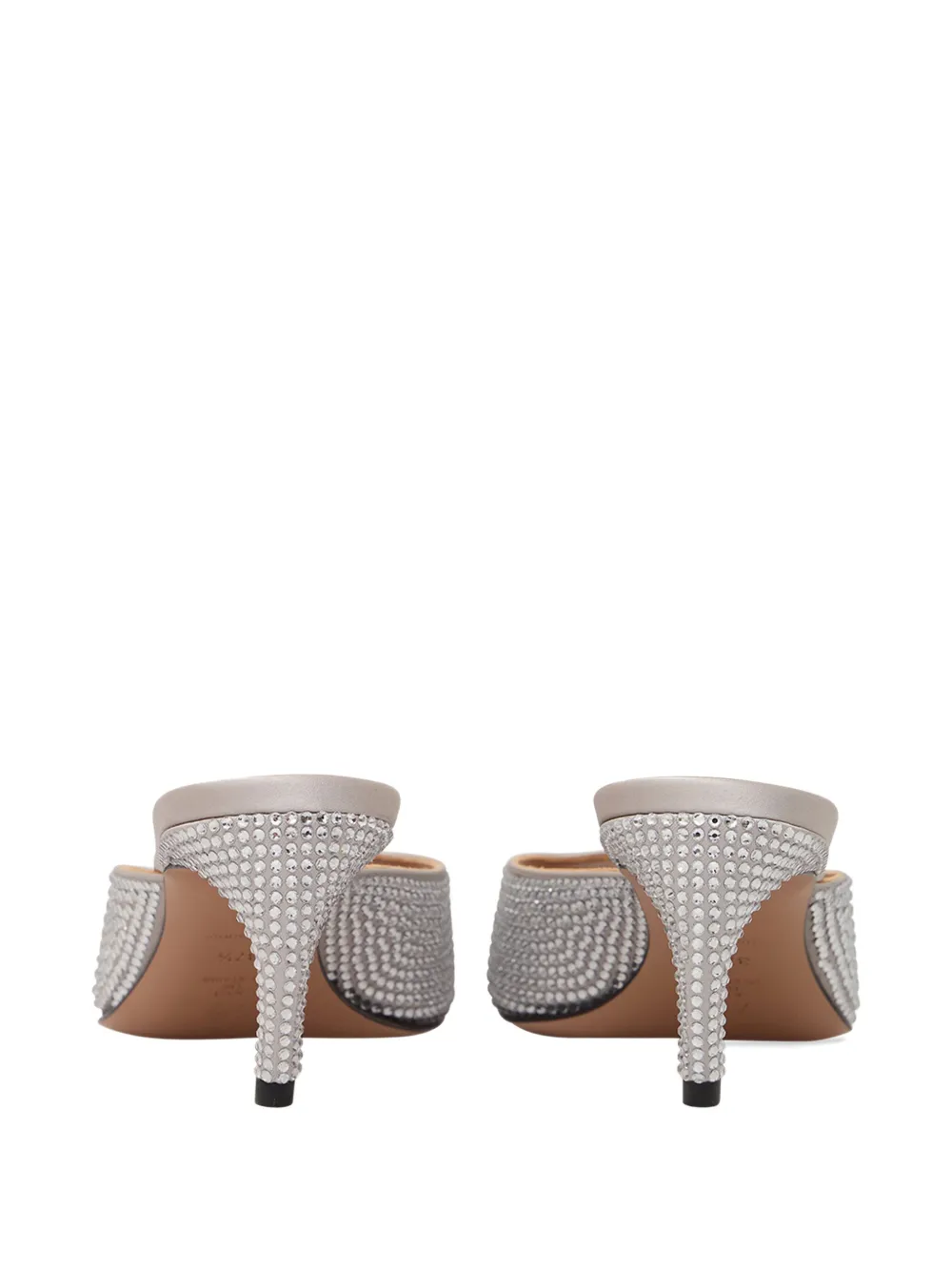 The Attico 65mm crystal-embellished peep-toe sandals Grey