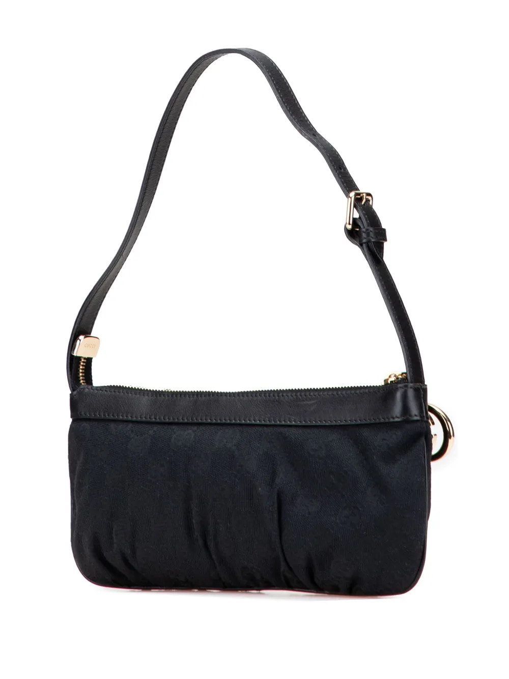 Pre-owned Gucci 2000-2015 Gg Canvas Interlocking G Shoulder Bag In Black