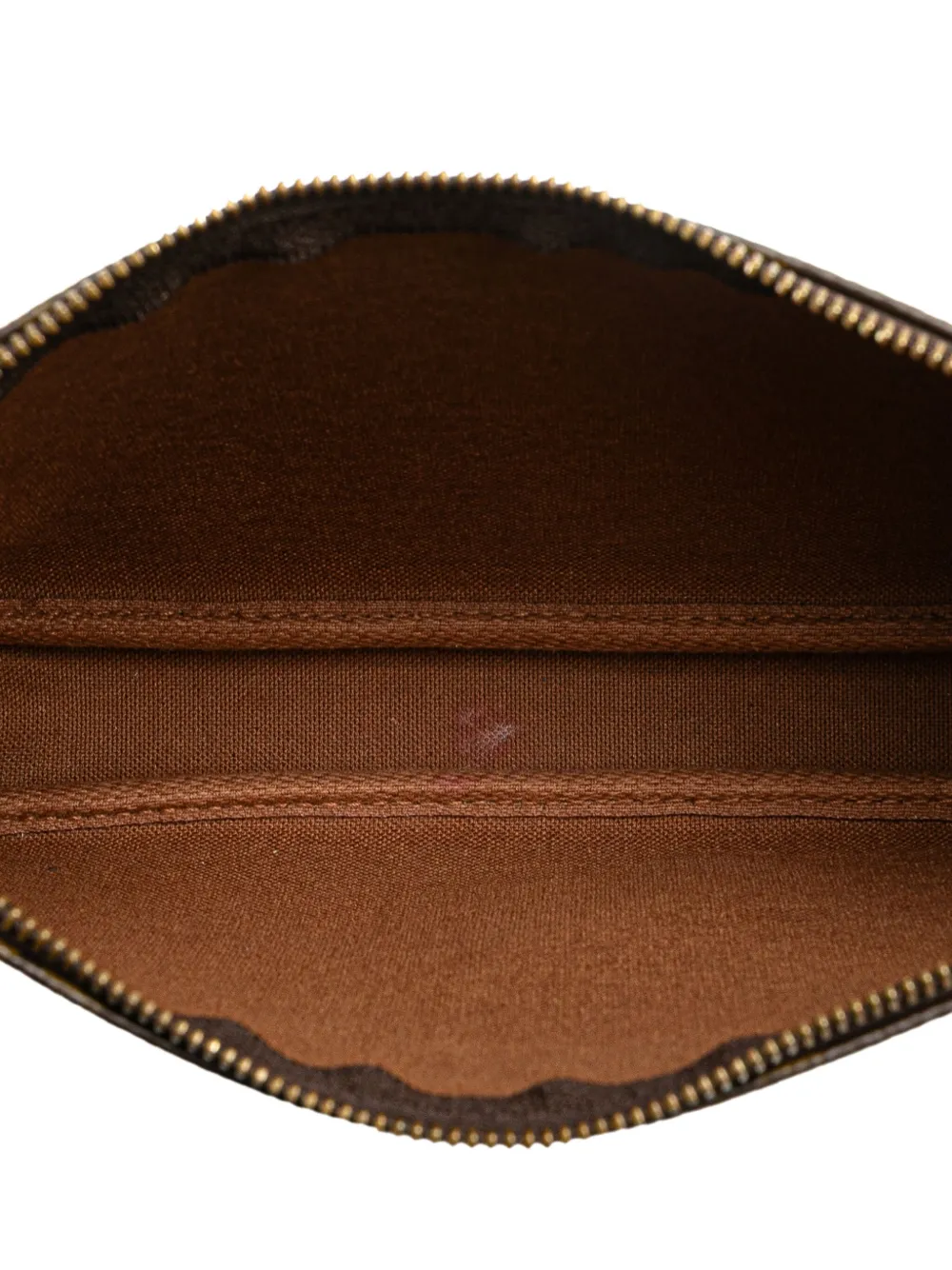 Pre-owned Louis Vuitton 2009 Monogram Pochette Accessoires Shoulder Bag In Brown