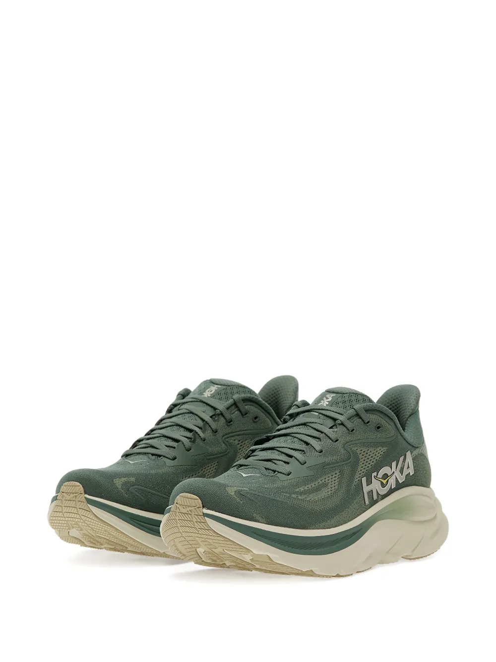 HOKA Clifton 10 logo-print sneakers Green