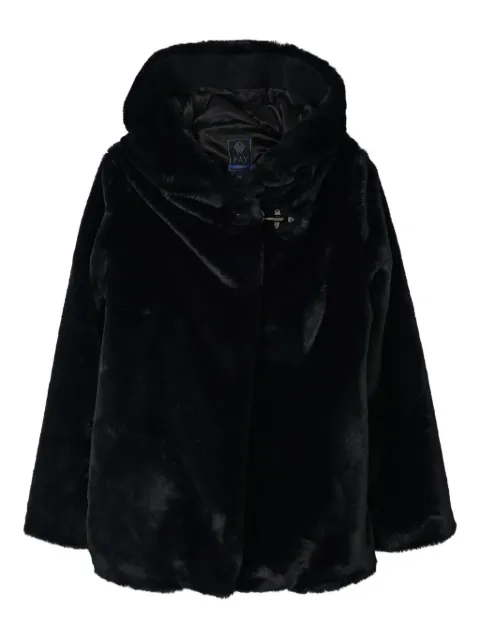 Fay Kids hooded faux fur coat