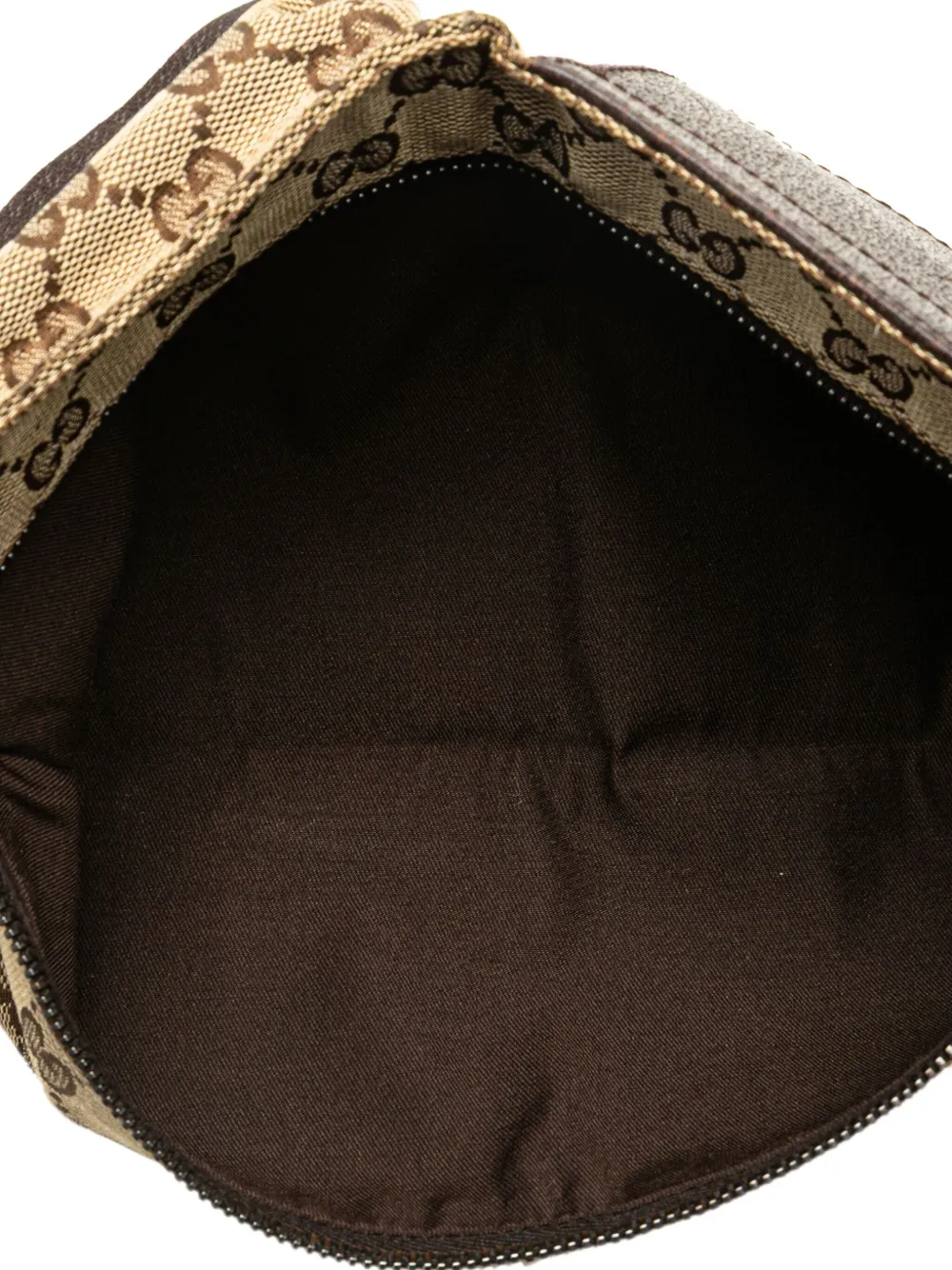 Pre-owned Gucci 2000-2015 Gg Canvas Web Double Pocket Belt Bag In Brown